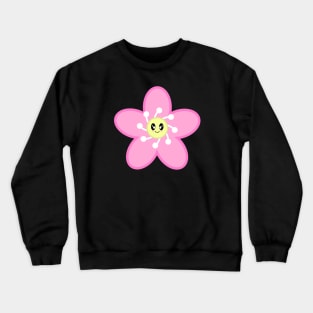 Cute Cherry Blossom Sakura Flower in Black Crewneck Sweatshirt